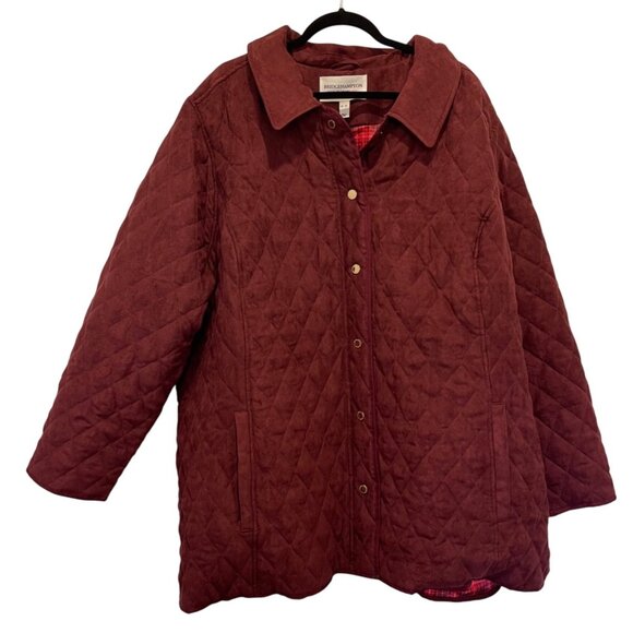 NWOT Isaac Mizrahi Live Faux Suede Bridgehampton Womens Quilted Jacket Size 5X N - Picture 2 of 9